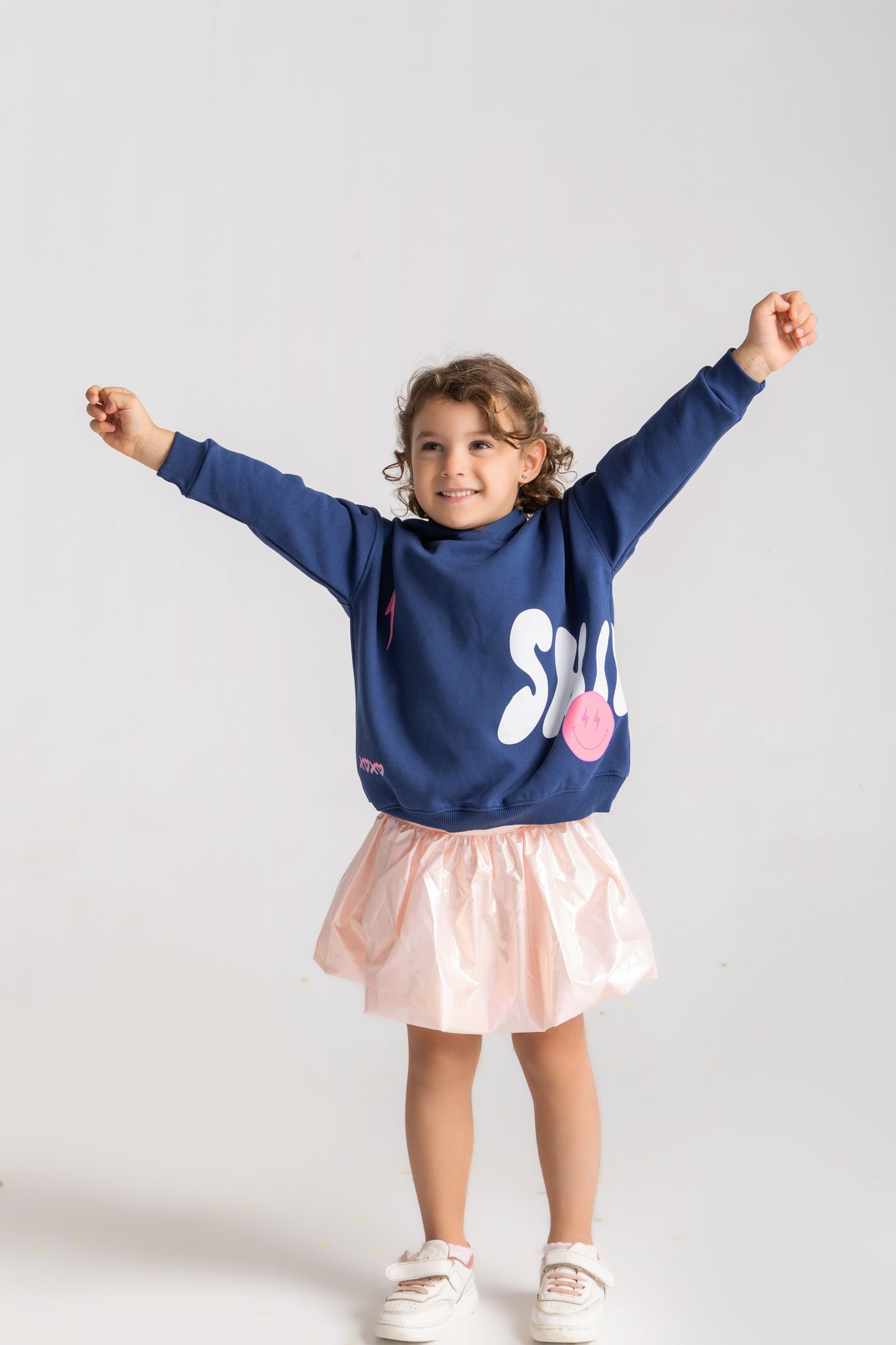 Dark blue oversized shine hoodie