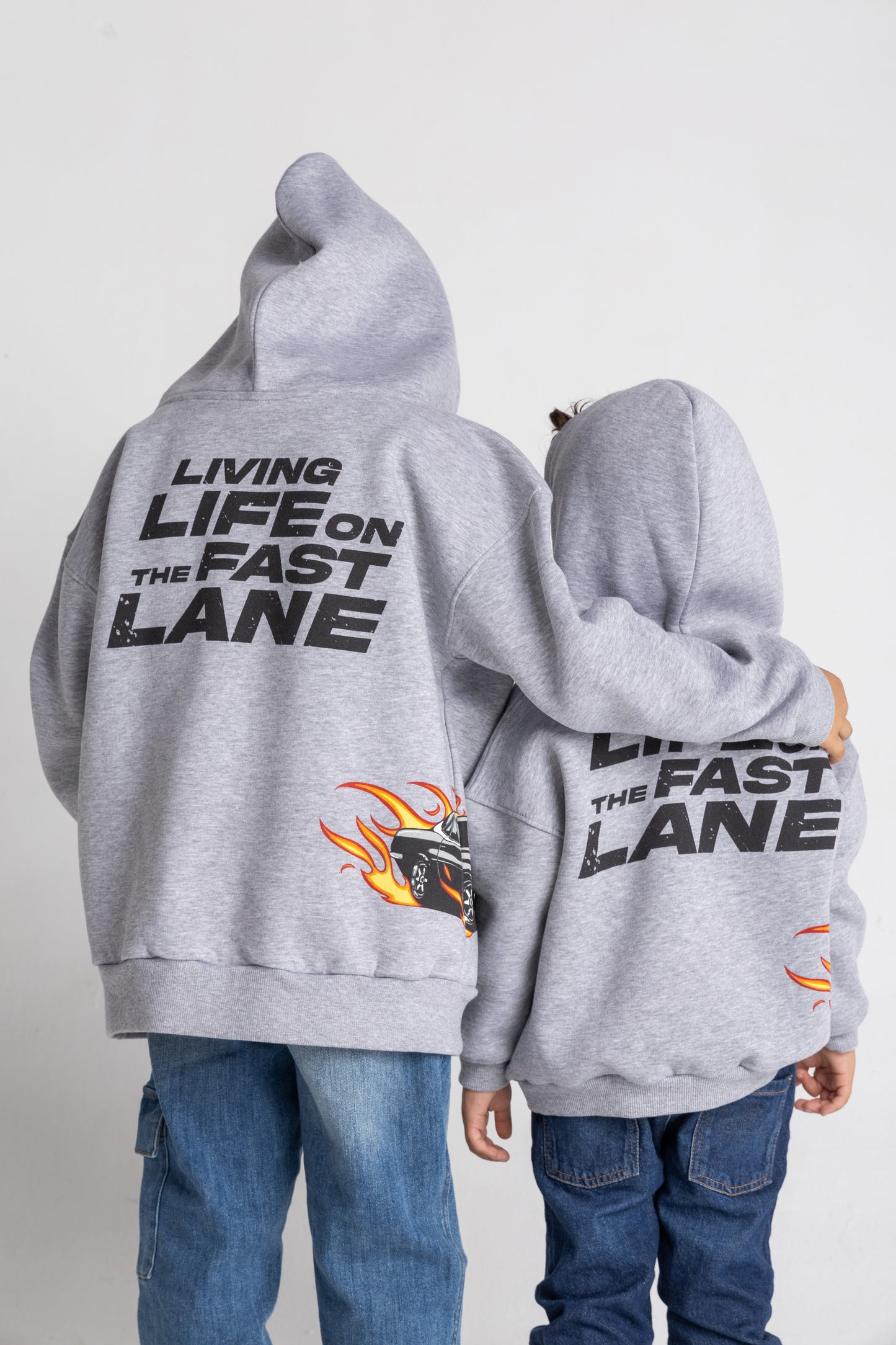 Grey oversized car hoodie