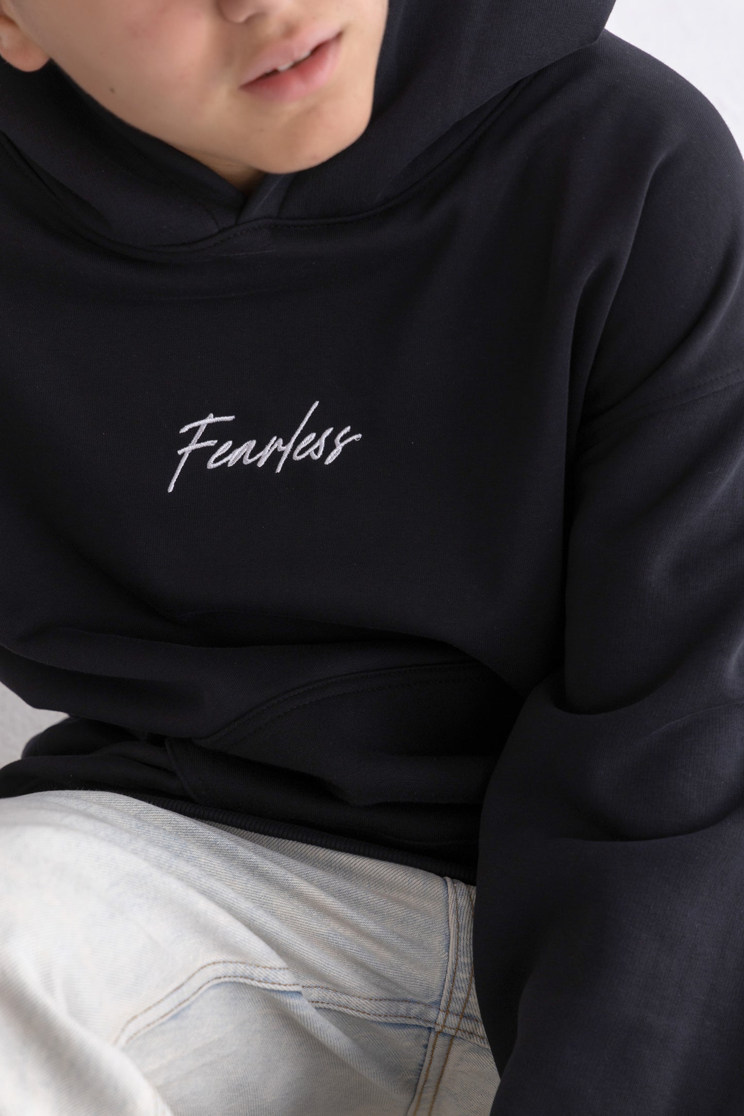 Black oversized chess hoodie