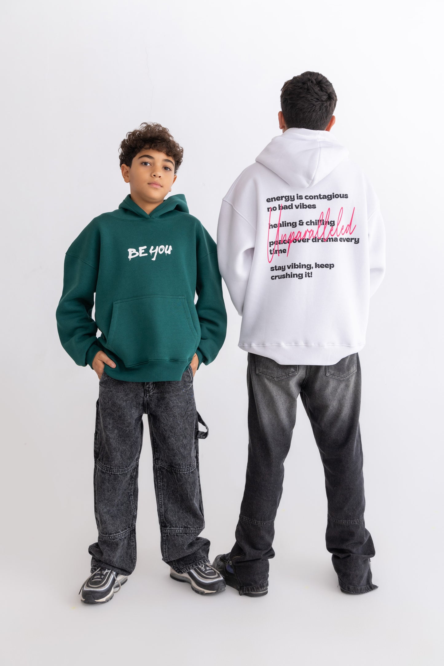 White oversized My vibe hoodie