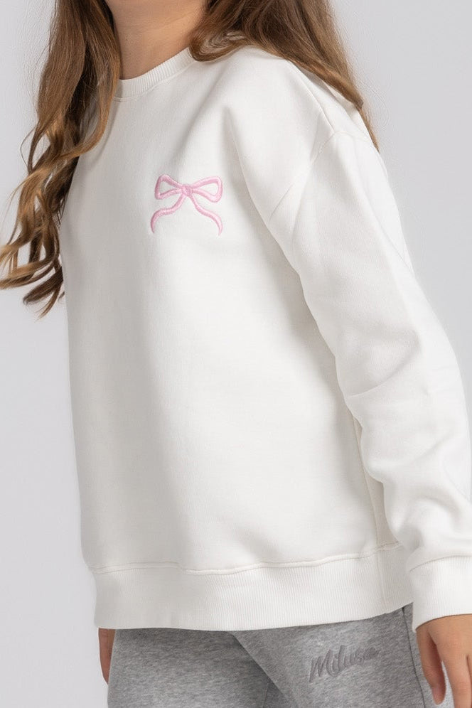 Coquette crewneck in white