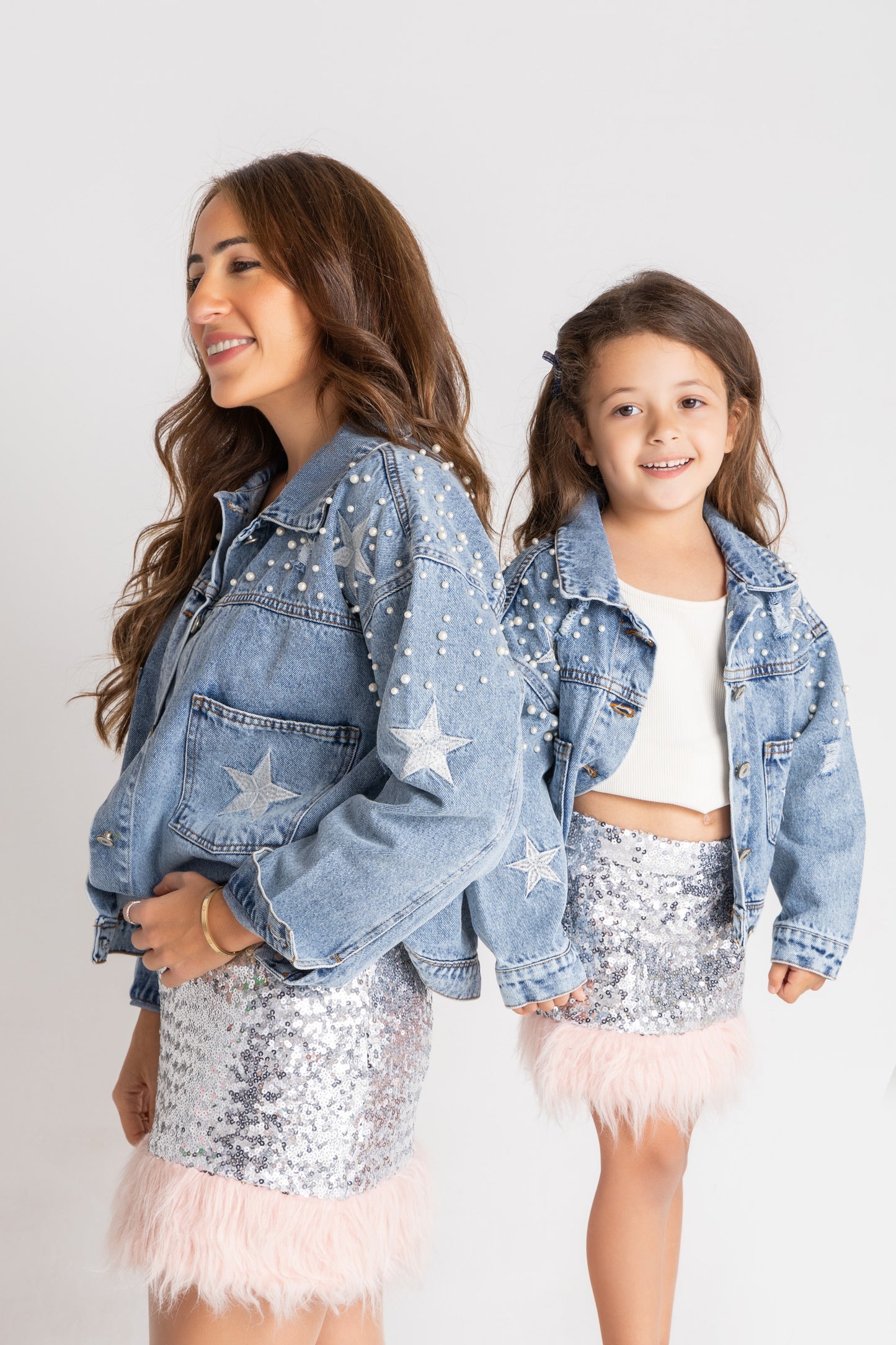 Sequin fur mini skirt- Kids