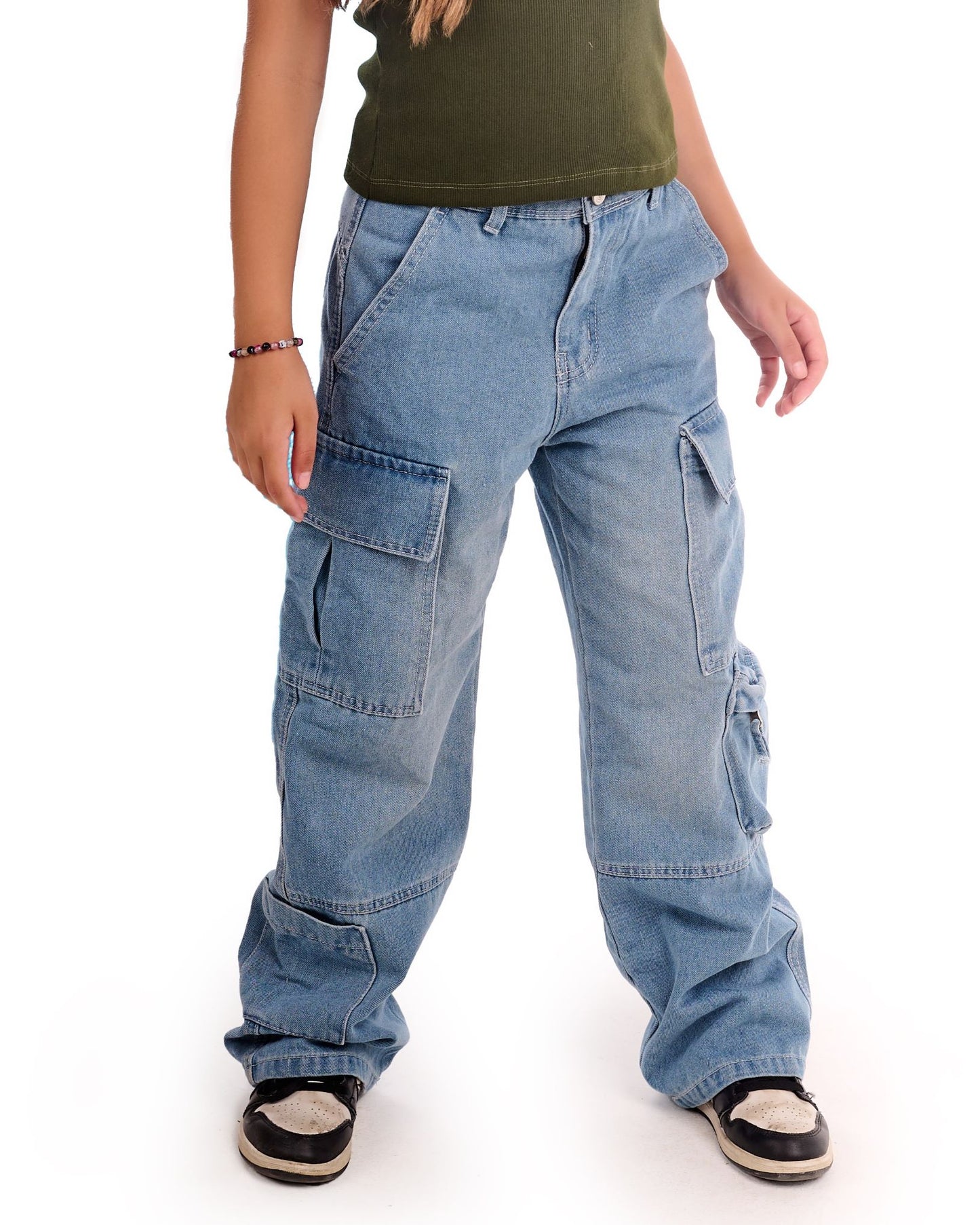 Jeans cargo in light blue