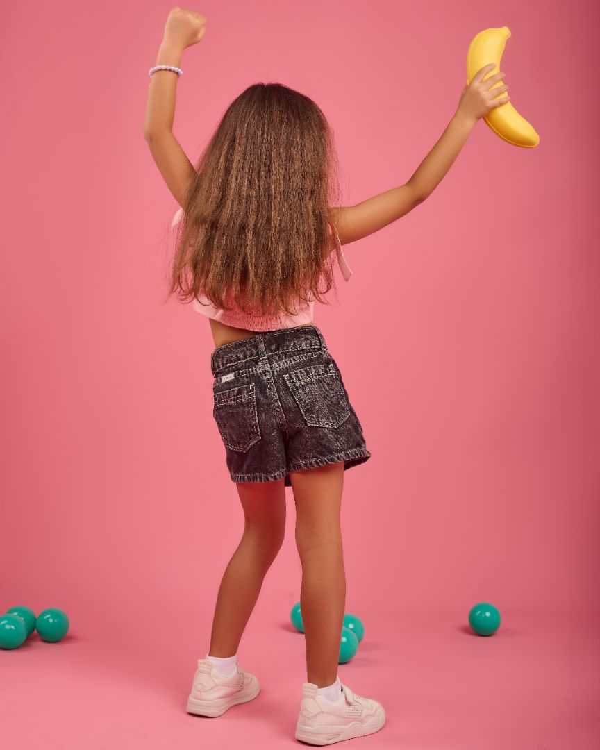 Jeans skort in black