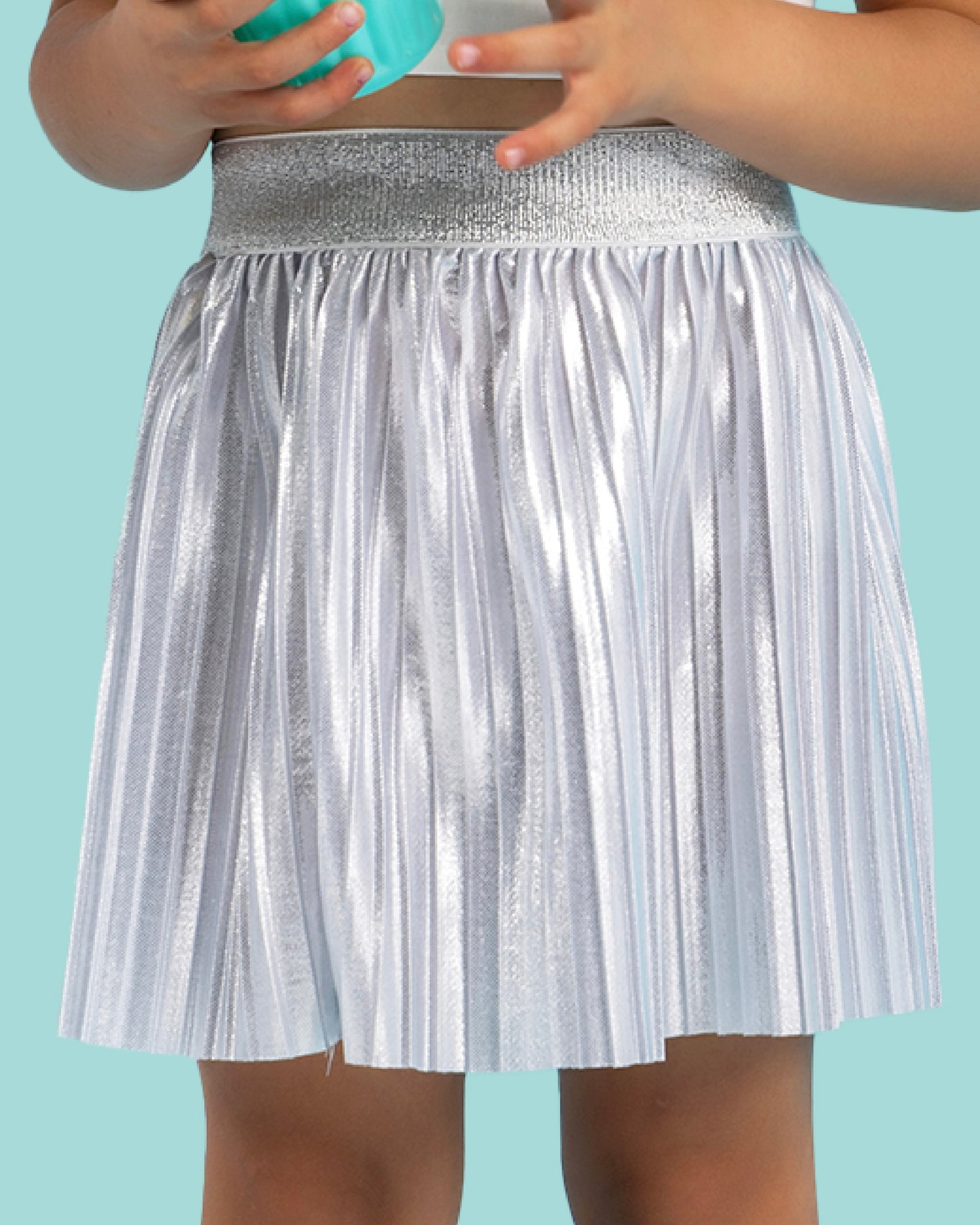 Silver pleated skirt