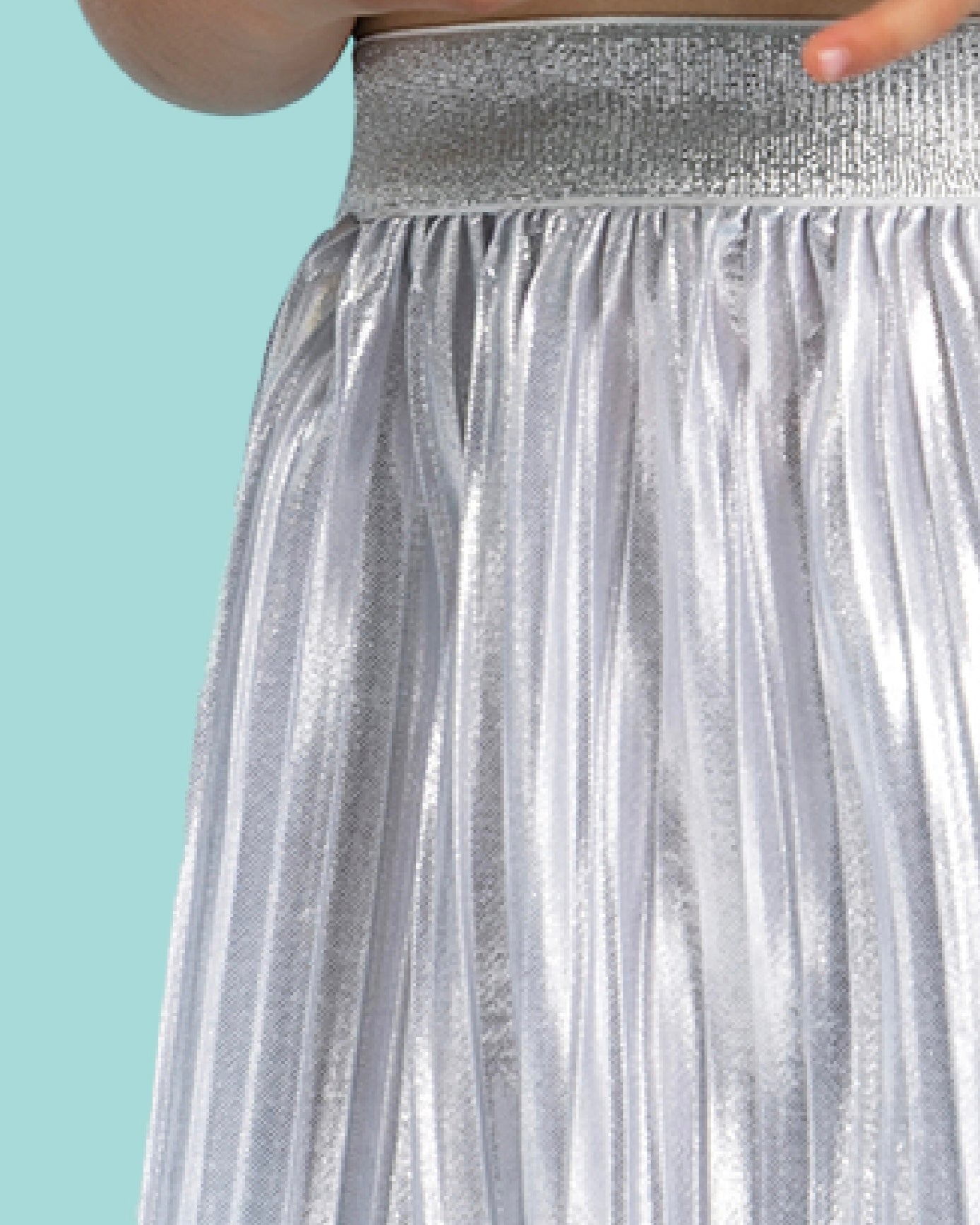 Silver pleated skirt