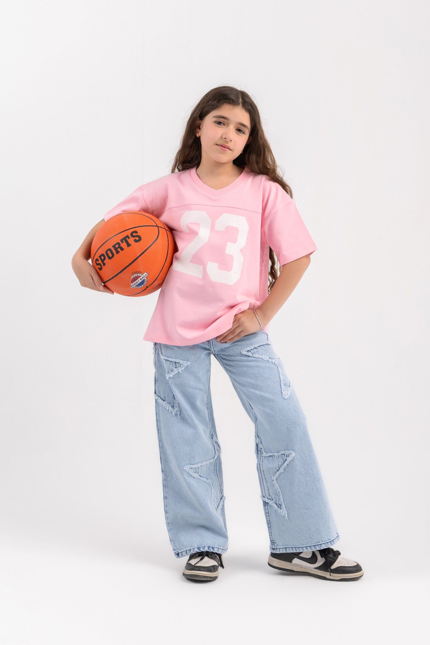 Milusa v neck Jersey in Pink