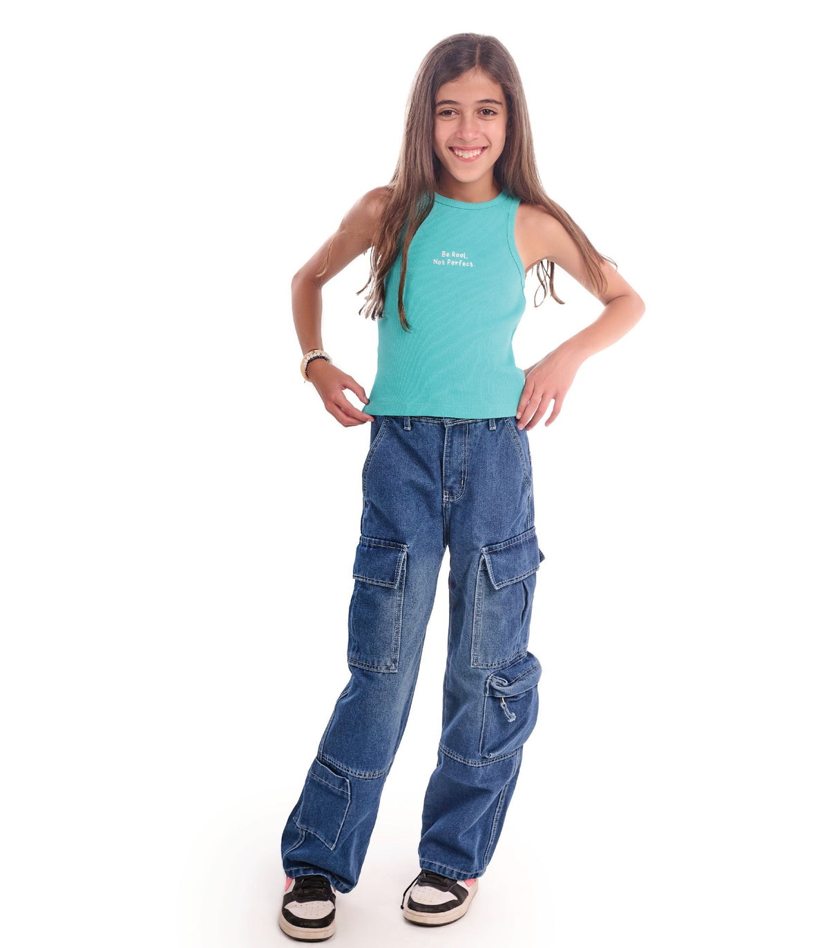 Jeans cargo in dark blue