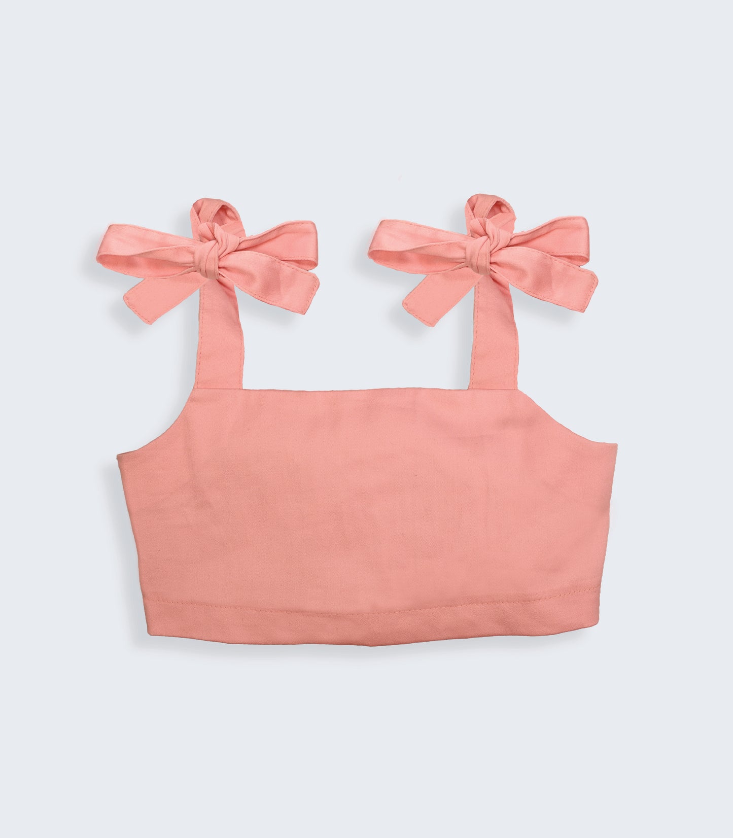 Tie at the shoulder powder pink top