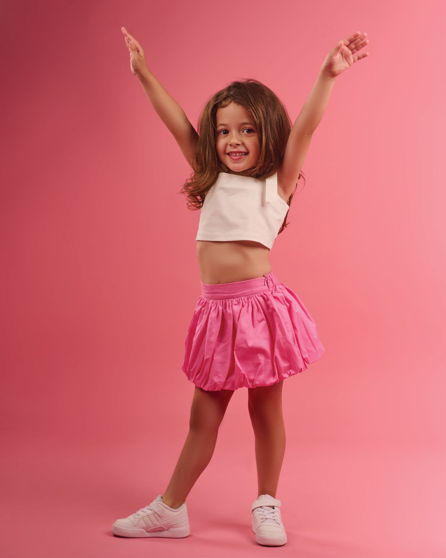 Bubble skirt in bubble gum pink