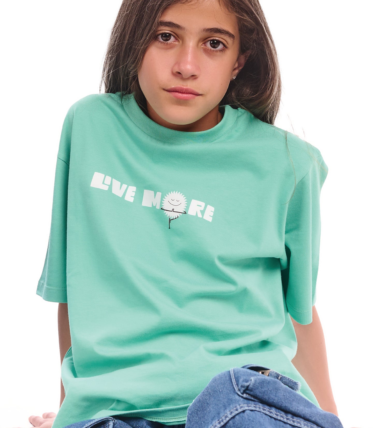 Milusa graphic oversized T-shirt in aqua