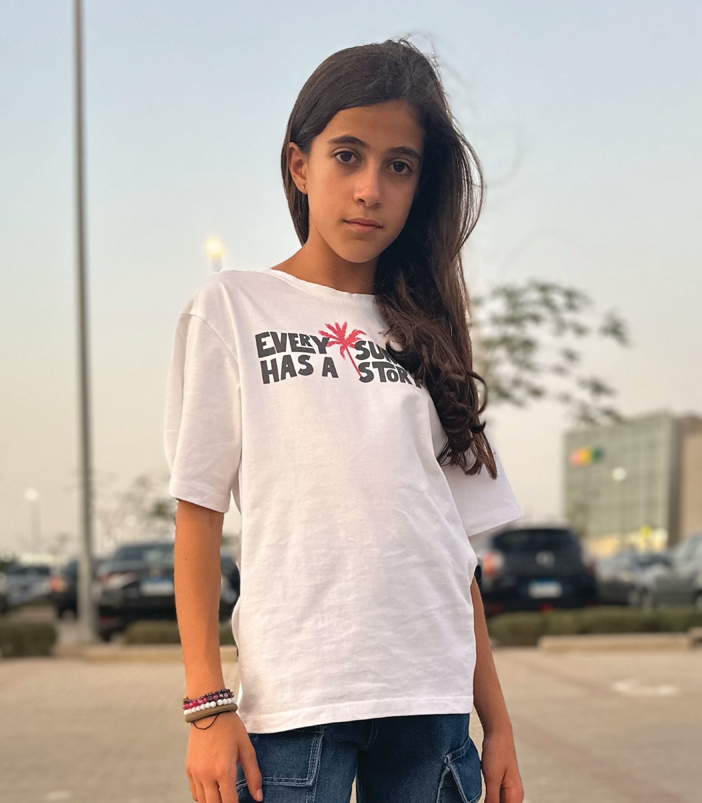 Milusa graphic oversized T-shirt in white