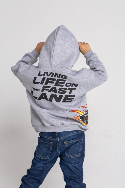 Grey oversized car hoodie