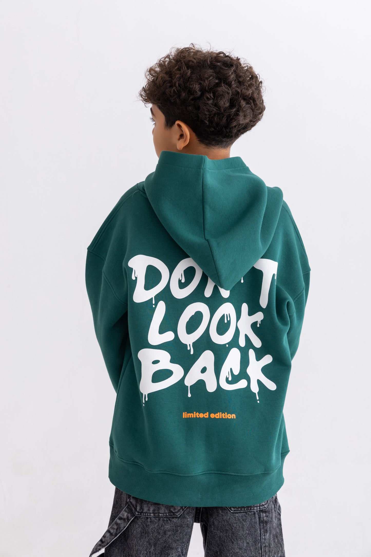 Green oversized BE YOU hoodie