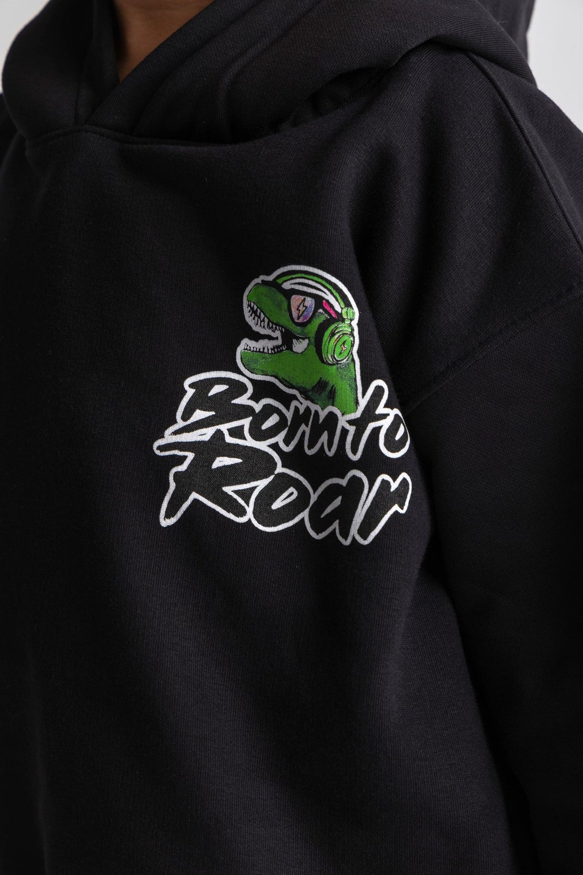 Dinosaur oversized black hoodie