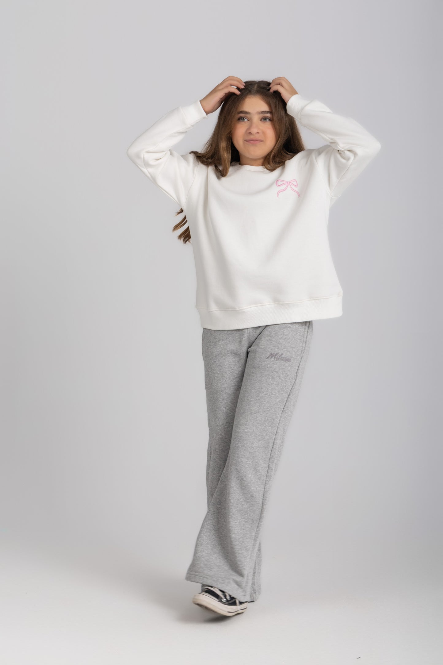 Light grey straight leg sweatpants