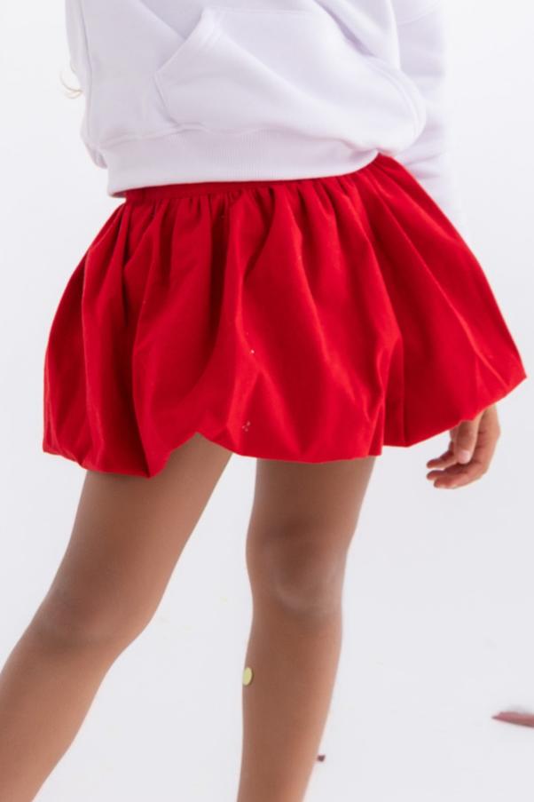 Bubble skirt in festive red