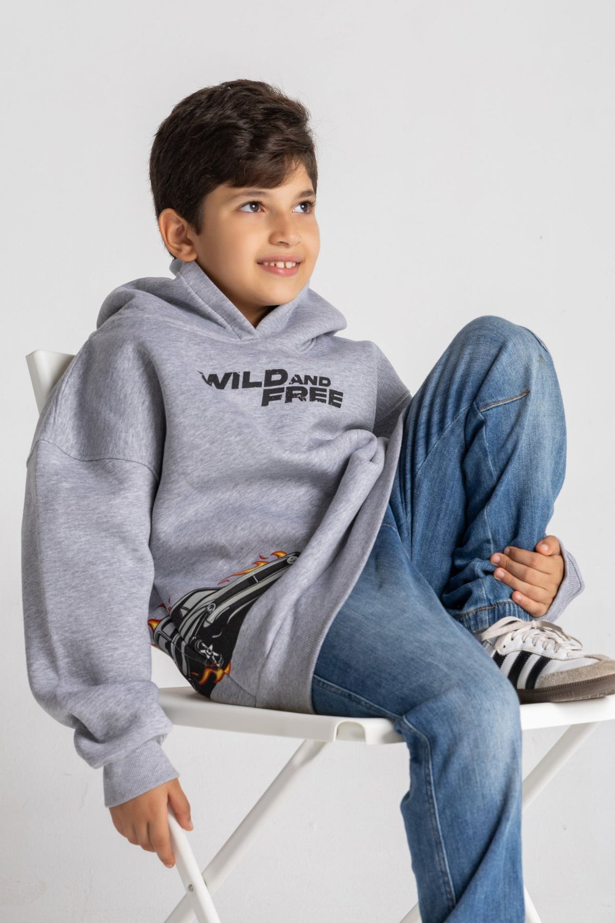 Grey oversized car hoodie