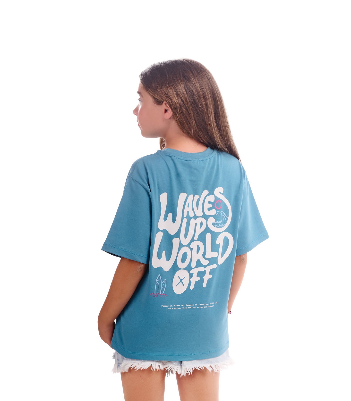 Milusa graphic oversized T-shirt in blue