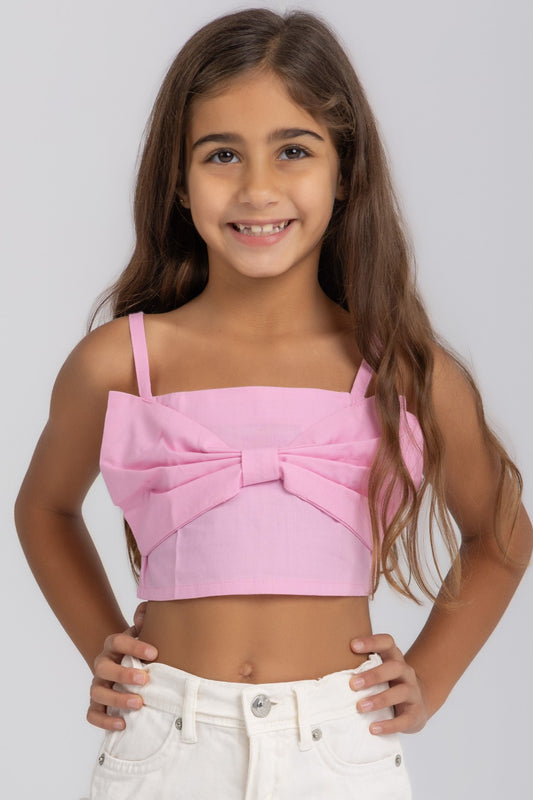 Bow top in pink
