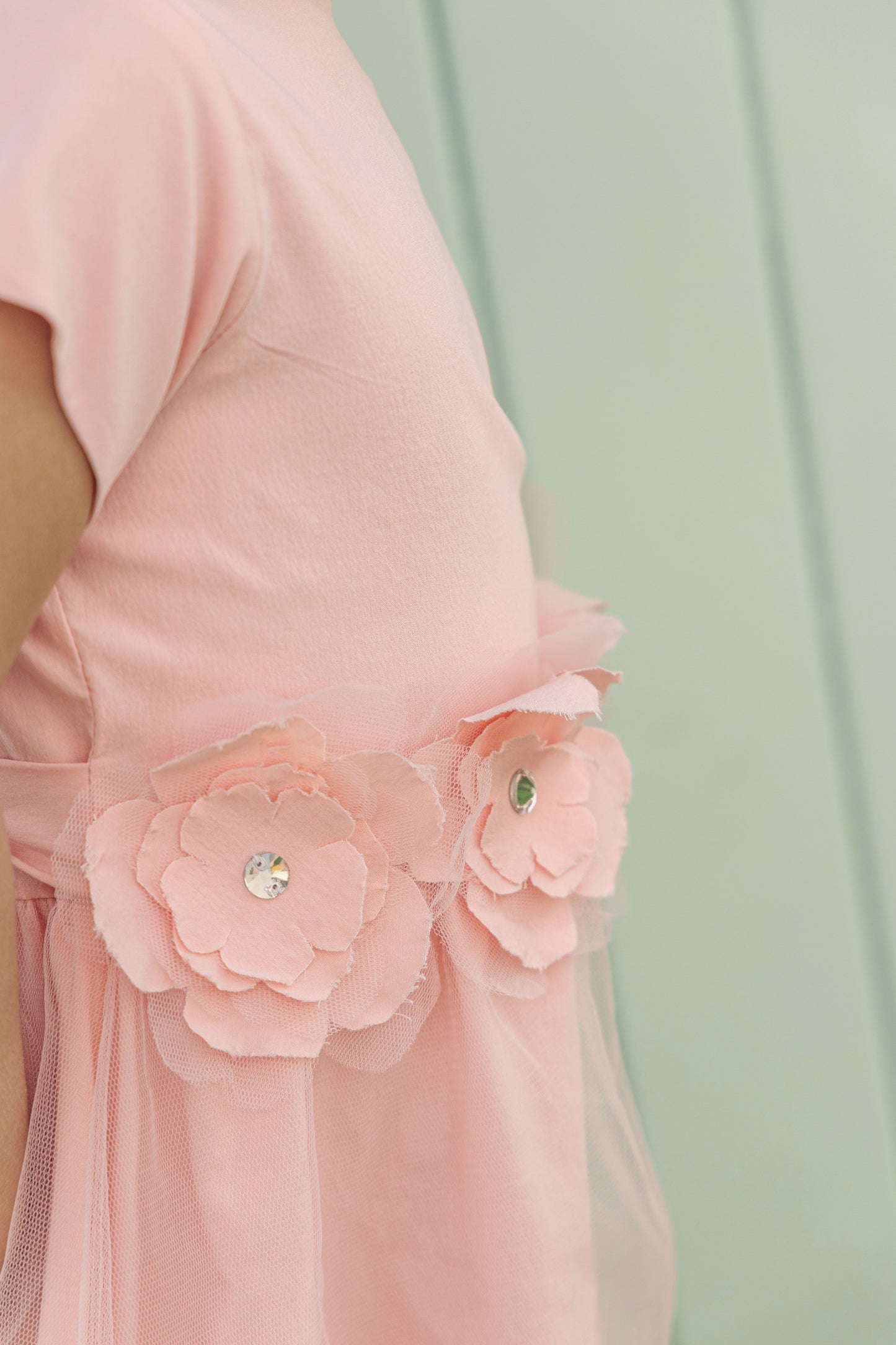 Star of the party tull dress with handmade flowers