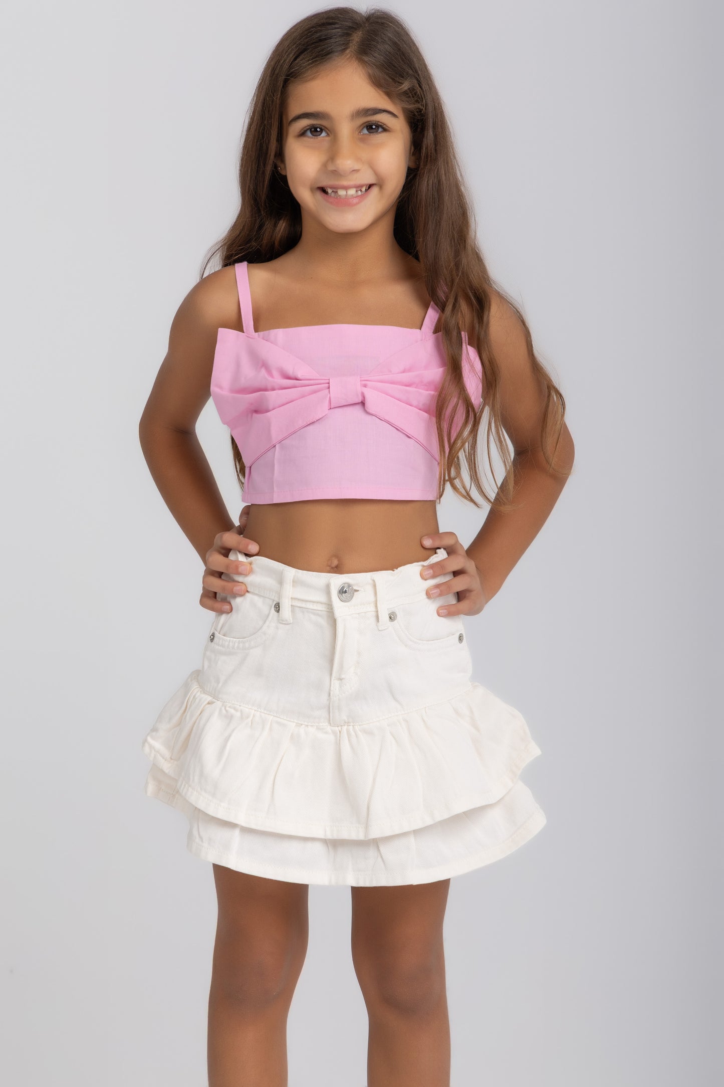 Bow top in pink