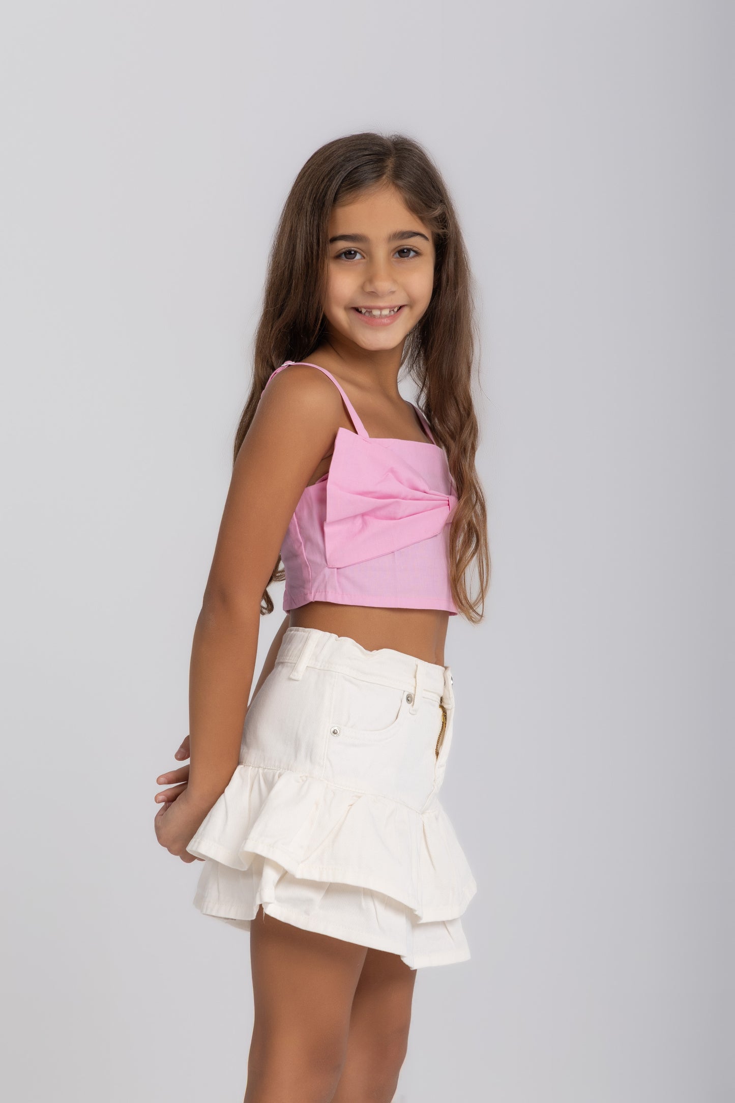Bow top in pink