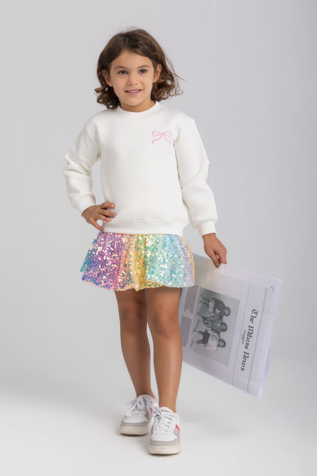 Coquette crewneck in white