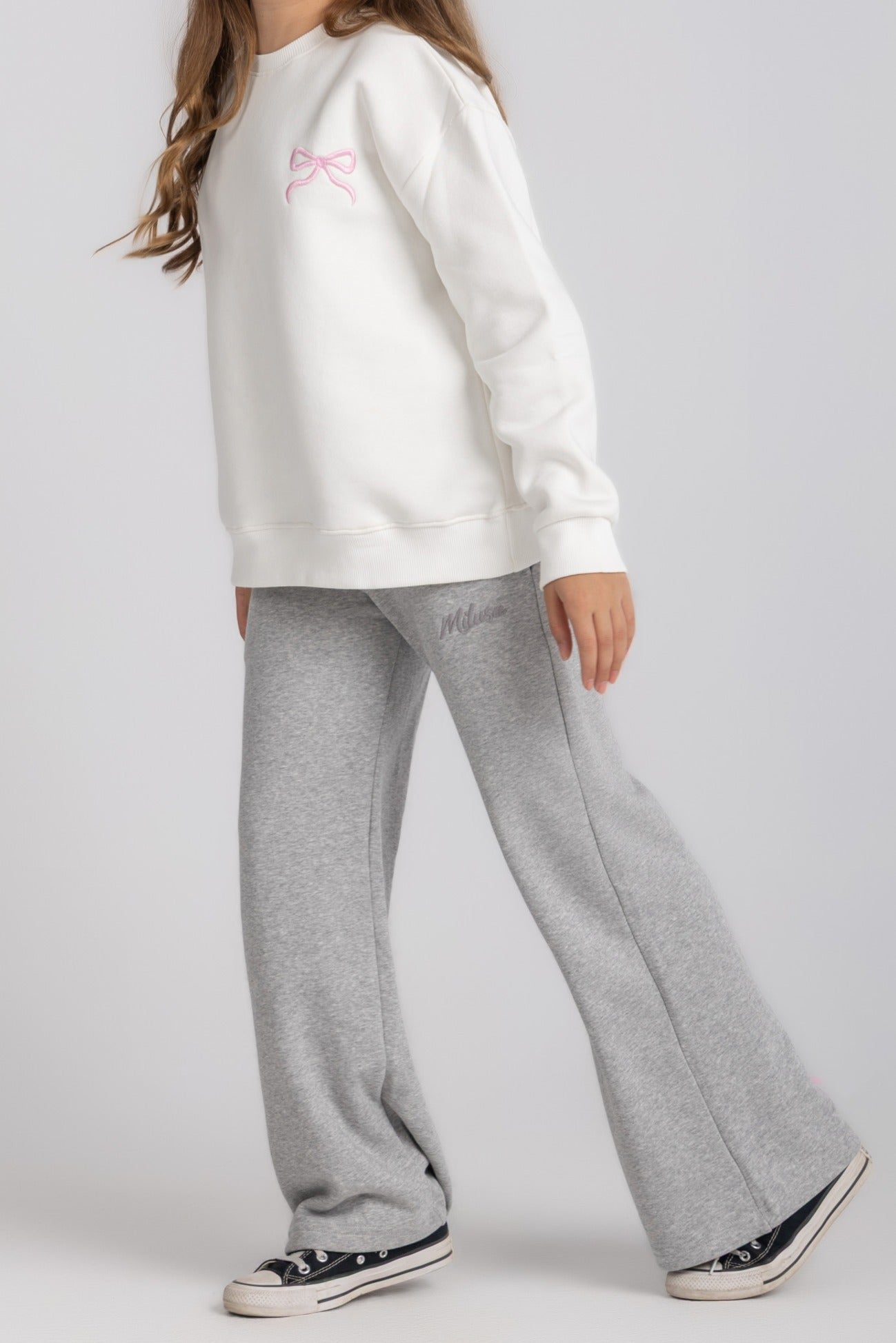 Light grey straight leg sweatpants