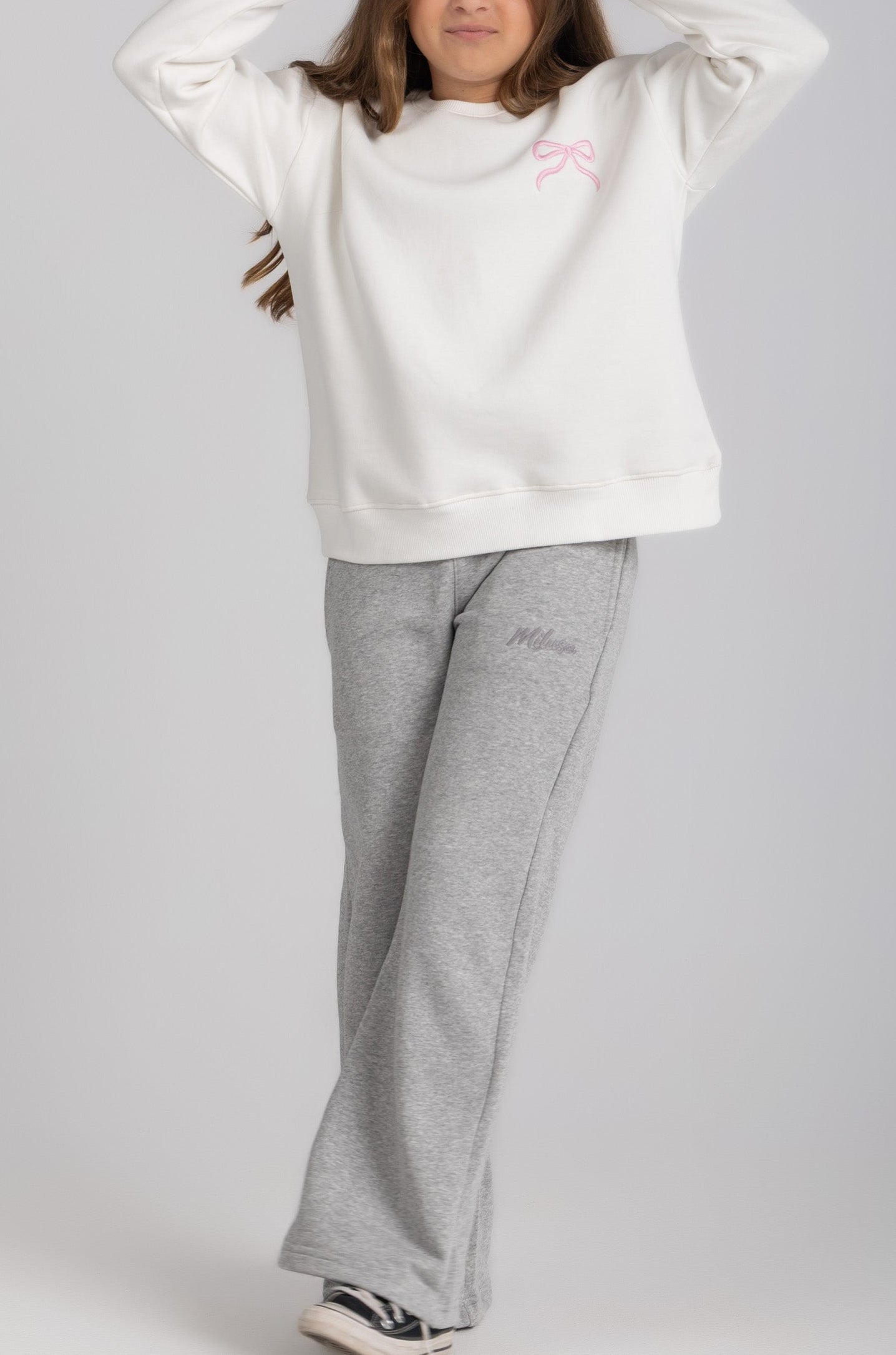 Light grey straight leg sweatpants