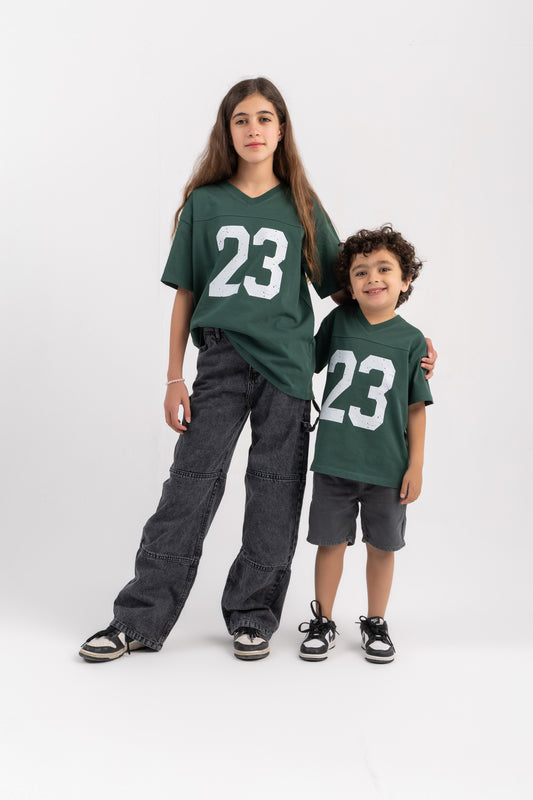Unisex Milusa V-Neck Jersey in Dark Green