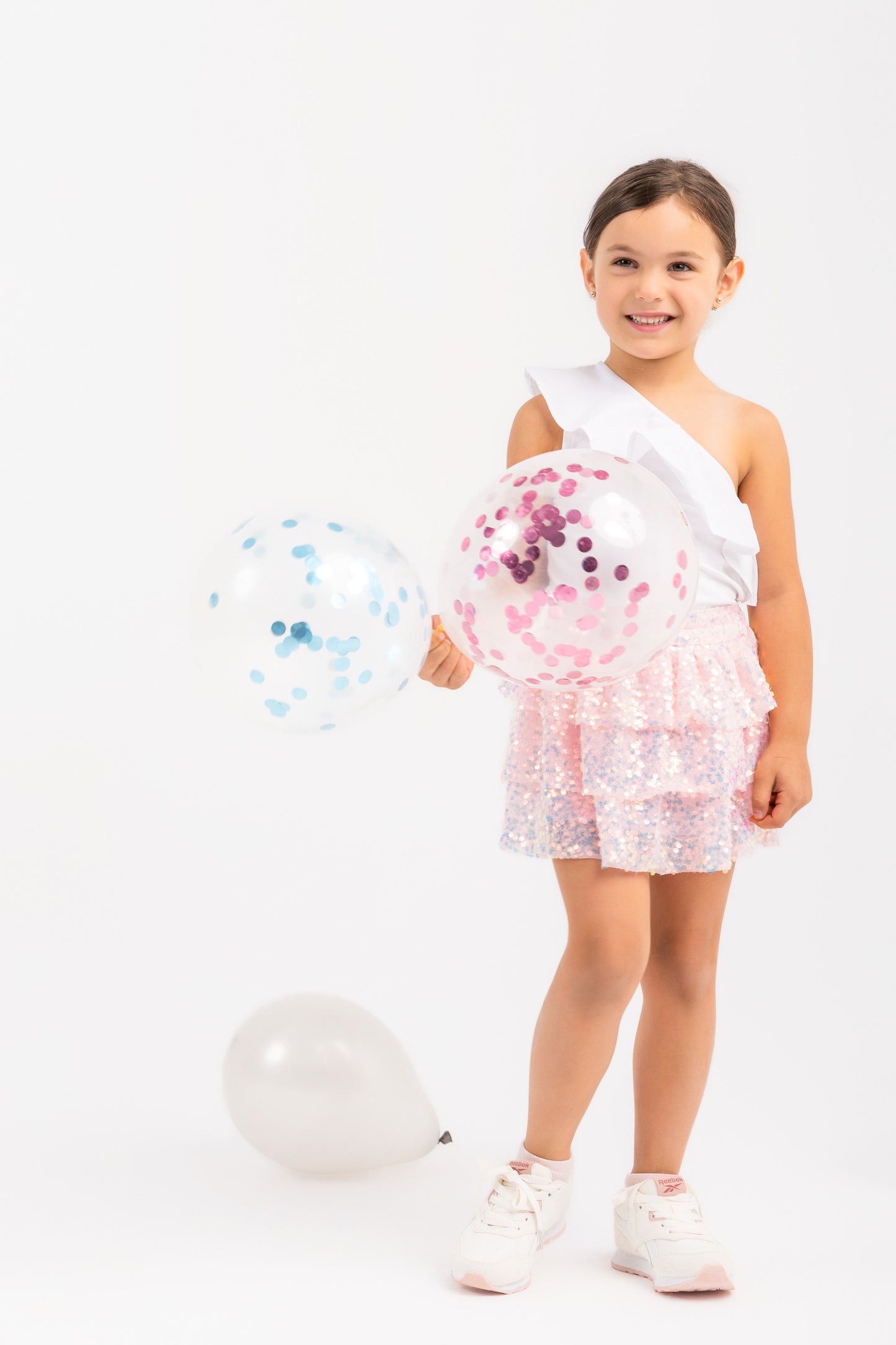 Sparkle 3 layers mini skirt in pink