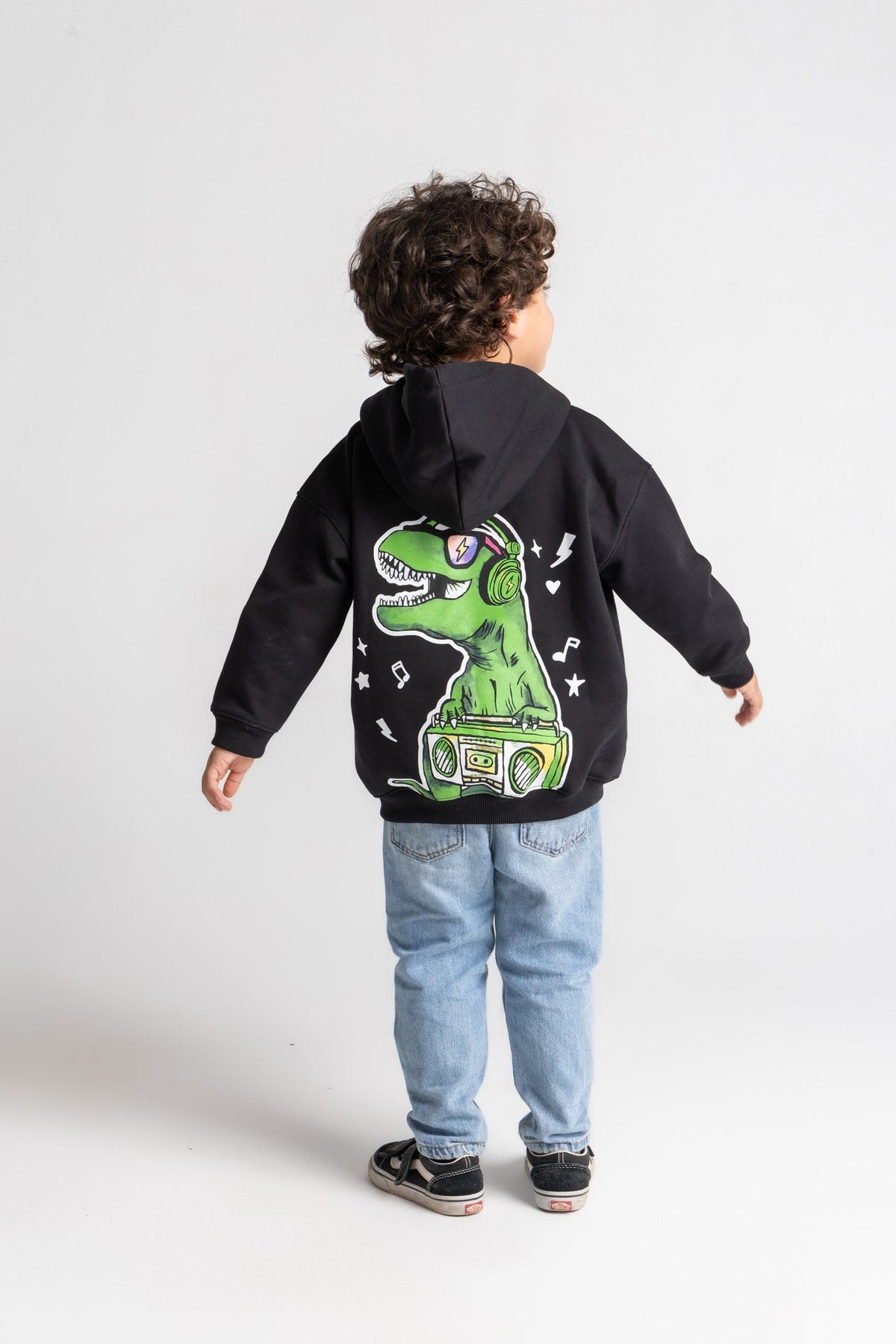 Dinosaur oversized black hoodie