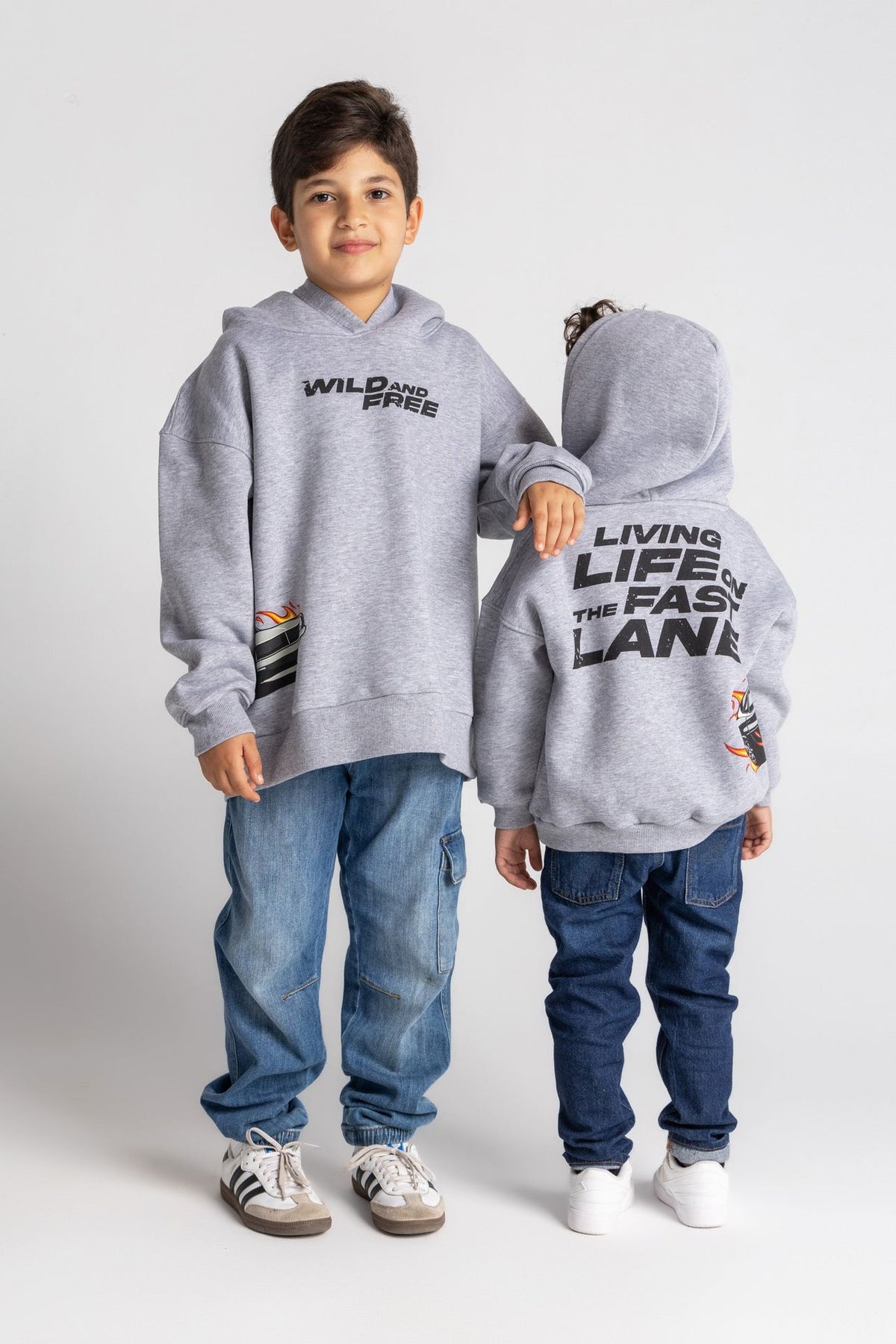 Grey oversized car hoodie