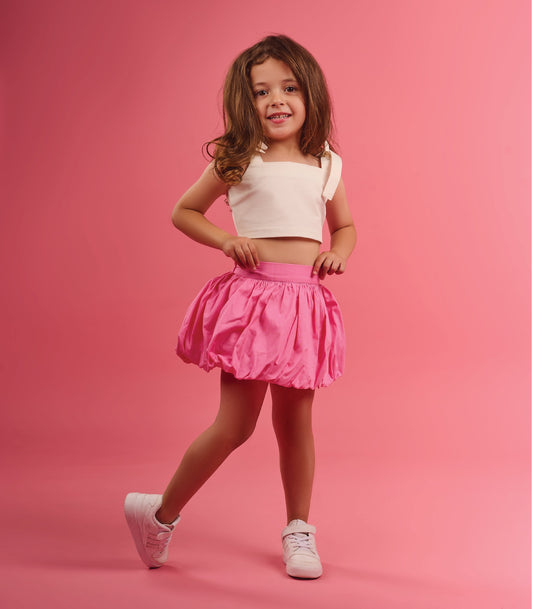 Bubble skirt in bubble gum pink