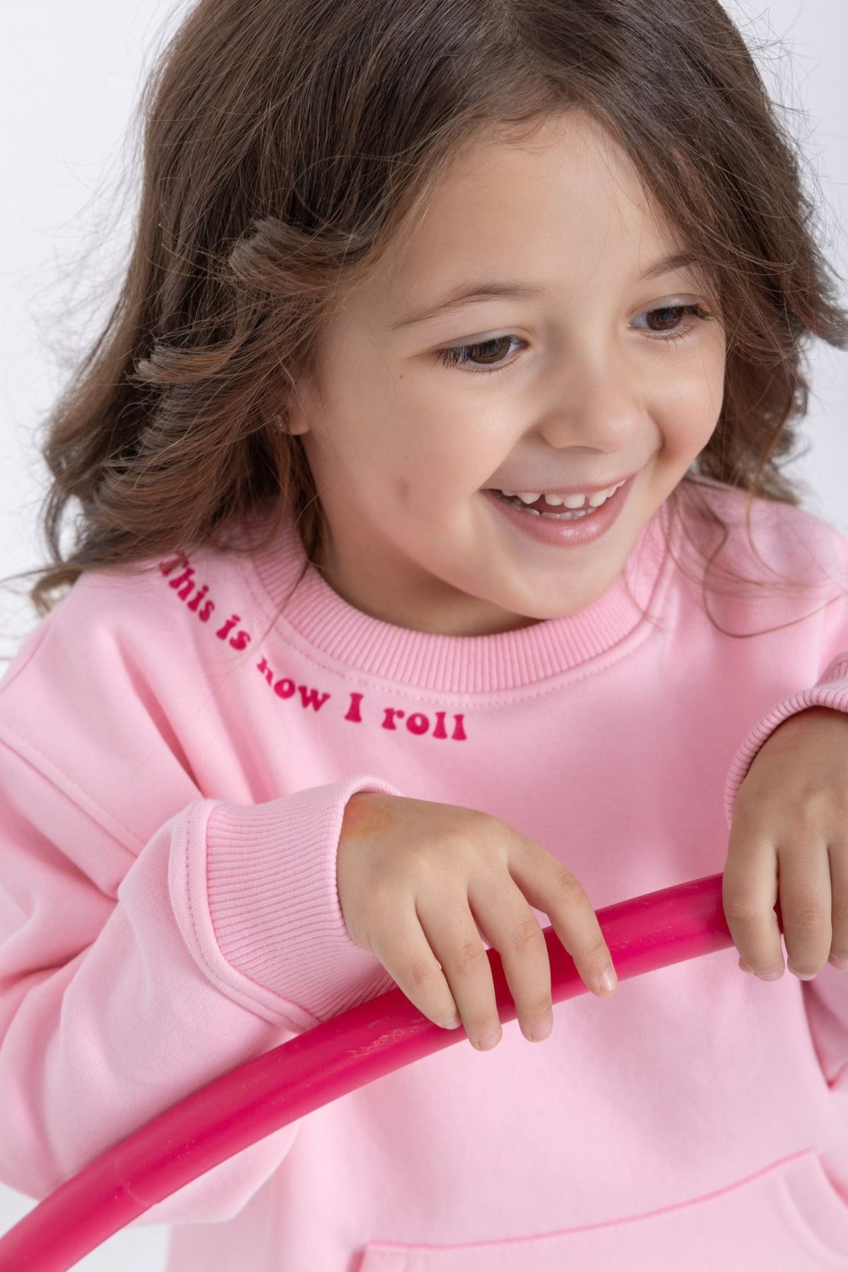 “This is how I roll” pink sweatshirt