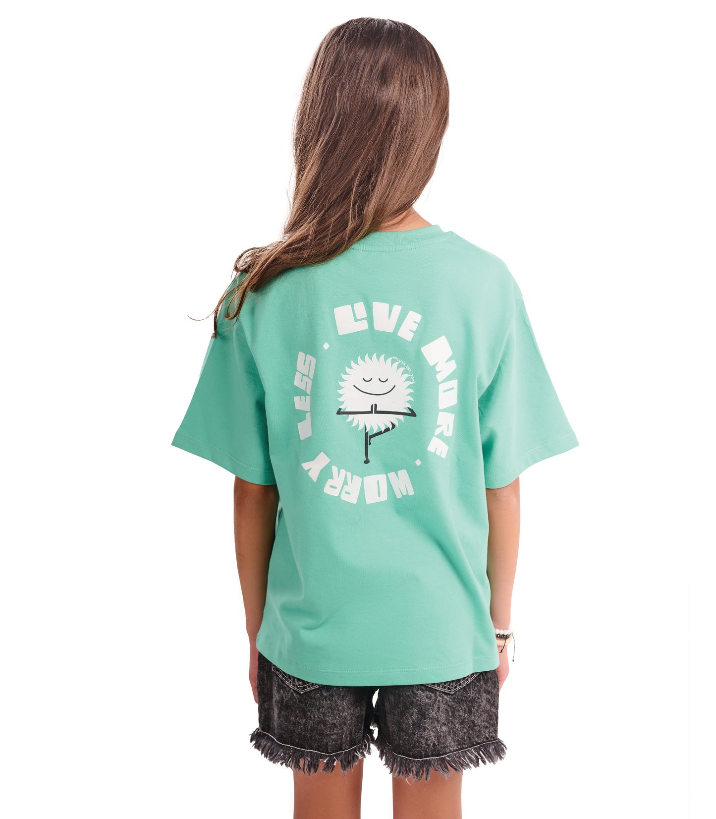 Milusa graphic oversized T-shirt in aqua